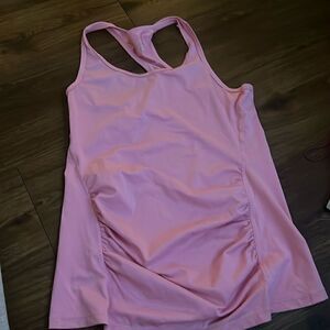 Pink Tank - Maternity Racerback Tank Top - Size Small Workout Top
